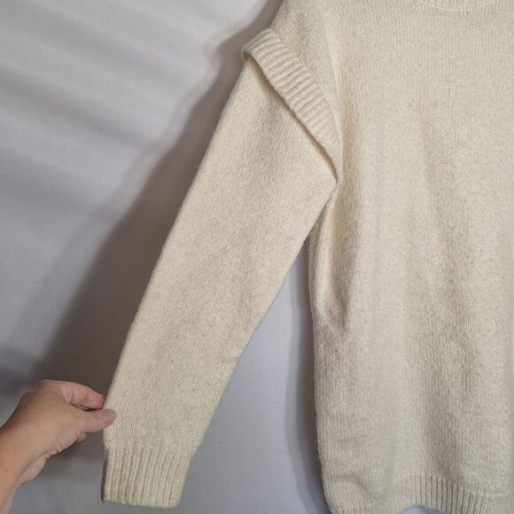 MNG Womens Cream Sweater Dress Alpaca Wool Blend Oversized Chunky Warm Medium - Picture 4 of 9